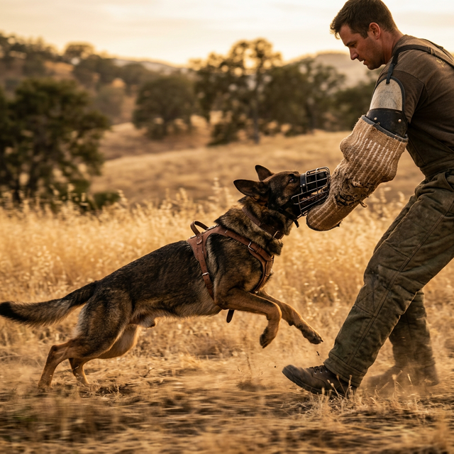 German Shepherd working dog protection sport training — K9 trainer California